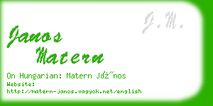 janos matern business card